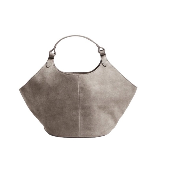NWT M.I.L.A. Made in Los Angeles Emma Shoulder Hobo Bag Stone Suede - Picture 1 of 14